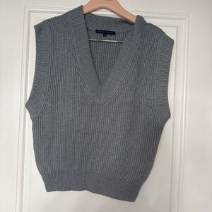 English Factory Gray Ribbed V-Neck Sweater Vest